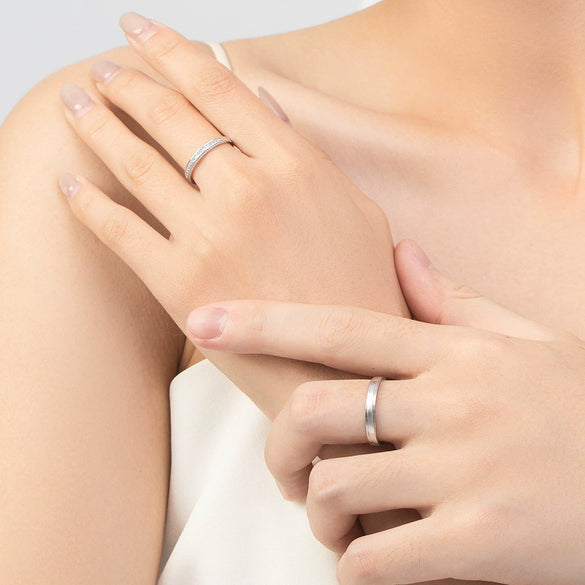 Wholesale S925 Sterling Silver Geometric Diamondencrusted Wire Drawing Opening Ring For Women