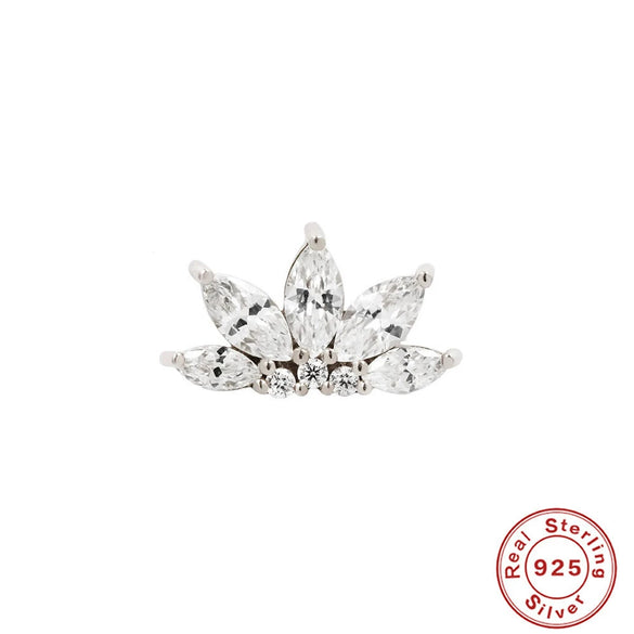 Wholesale S925 Sterling Silver Geometric Dog Paw Diamond Embedded Single Stud Earrings With Electroplating For Women