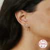 Wholesale S925 Sterling Silver Geometric Double Earrings With Chain Tassel For Cool Girls