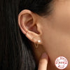 Wholesale S925 Sterling Silver Geometric Double Earrings With Pearl Chain Tassel And Slim Ear Wire For Women
