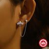 Wholesale S925 Sterling Silver Geometric Double Earrings With Pearl Chain Tassel And Slim Ear Wire For Women