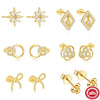 Wholesale S925 Sterling Silver Geometric Double Ring Buckle Diamond Earrings For Women With Electroplating