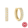 Wholesale S925 Sterling Silver Geometric Double Row Zircon Eye Spacer Ear Ring Ear Buckle Earrings