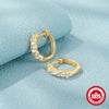 Wholesale S925 Sterling Silver Geometric Double Row Zircon Eye Spacer Ear Ring Ear Buckle Earrings