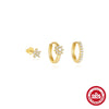 Wholesale S925 Sterling Silver Geometric Double Sided Wear Electroplated Earrings For Women