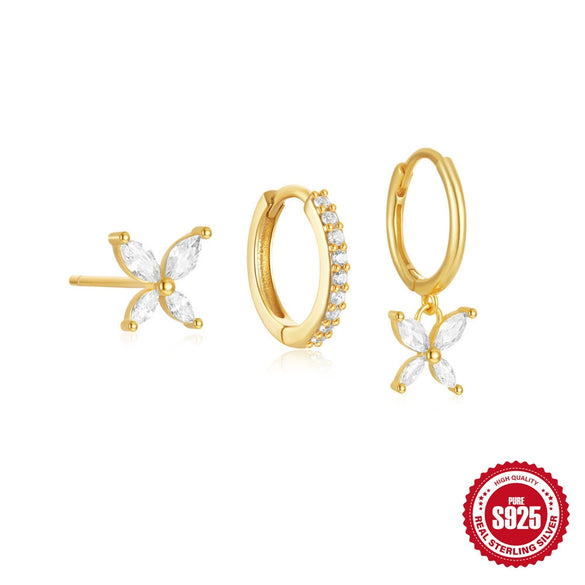 Wholesale S925 Sterling Silver Geometric Drop Earrings With Pearl Electroplated In Classic Moon And Lightning Design For Women