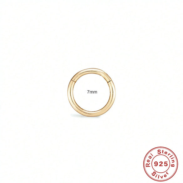 Wholesale S925 Sterling Silver Geometric Ear Bone Nail Ear Jewelry With Electroplating For Women Ear Bone Clip Auricle Puncture Nose Ring Nose Puncture