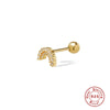 Wholesale S925 Sterling Silver Geometric Ear Bone Nails With Dense Nail Body Piercing Small Gold Ball Thread Electroplated For Women
