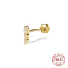 Wholesale S925 Sterling Silver Geometric Ear Bone Nails With Dense Nail Body Piercing Small Gold Ball Thread Electroplated For Women