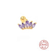 Wholesale S925 Sterling Silver Geometric Ear Bone Stud Earrings With Crown Lightning Love Arrow Design And Inlaid Zircon