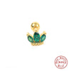 Wholesale S925 Sterling Silver Geometric Ear Bone Stud Earrings With Crown Lightning Love Arrow Design And Inlaid Zircon