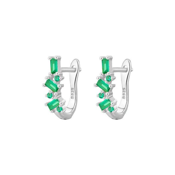 Wholesale S925 Sterling Silver Geometric Ear Ring Ear Buckle Fashion Simple Niche High End Diamond Earrings For Women