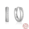 Wholesale S925 Sterling Silver Geometric Ear Ring With Rai Diamond And Micropaved Treatment For Women