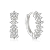 Wholesale S925 Sterling Silver Geometric Ear Ring With Rai Diamond And Micropaved Treatment For Women