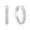 Wholesale S925 Sterling Silver Geometric Ear Ring With Rai Diamond And Micropaved Treatment For Women
