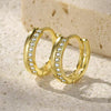 Wholesale S925 Sterling Silver Geometric Ear Ring With Rai Diamond And Micropaved Treatment For Women