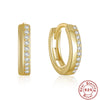 Wholesale S925 Sterling Silver Geometric Ear Ring With Rai Diamond And Micropaved Treatment For Women