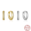 Wholesale S925 Sterling Silver Geometric Ear Ring With Rai Diamond And Micropaved Treatment For Women