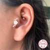 Wholesale S925 Sterling Silver Geometric Earring With Hook Rear Hanging Perforated Ear Bone Nail Eyebrow Nail And Auricle Ear Nail Electroplated For Women Street Style