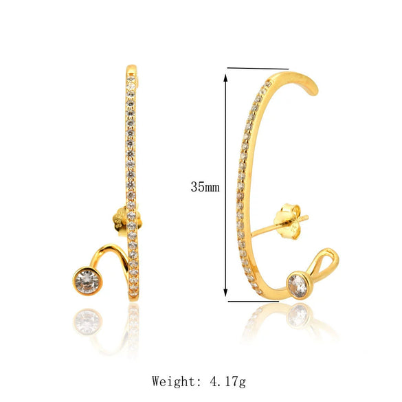 Wholesale S925 Sterling Silver Geometric Earrings With Electroplating Platinum And 18K Gold Internet Celebrity Style
