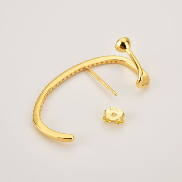 Wholesale S925 Sterling Silver Geometric Earrings With Electroplating Platinum And 18K Gold Internet Celebrity Style
