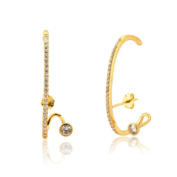 Wholesale S925 Sterling Silver Geometric Earrings With Electroplating Platinum And 18K Gold Internet Celebrity Style