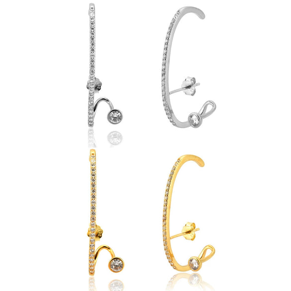 Wholesale S925 Sterling Silver Geometric Earrings With Electroplating Platinum And 18K Gold Internet Celebrity Style