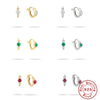 Wholesale S925 Sterling Silver Geometric Earrings With Multizircon And Highgrade Ear Buckle 18K Gold Plated