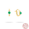 Wholesale S925 Sterling Silver Geometric Earrings With Multizircon And Highgrade Ear Buckle 18K Gold Plated
