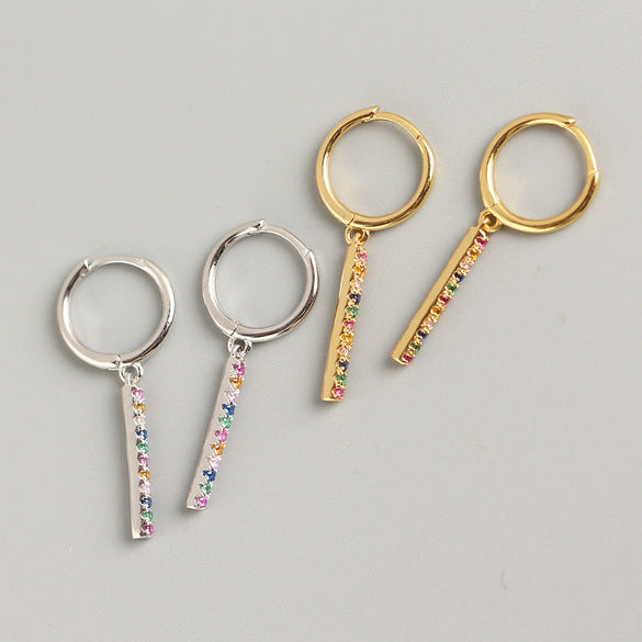 Wholesale S925 Sterling Silver Geometric Electroplated Earrings For Female