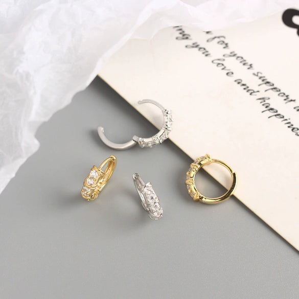 Wholesale S925 Sterling Silver Geometric Elegant Electroplated Ear Ring Ear Buckle All Match Silver Stud For Women