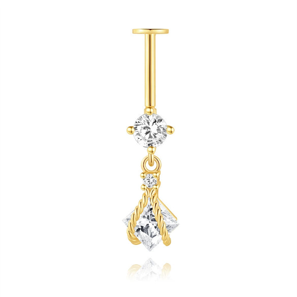 Wholesale S925 Sterling Silver Geometric Element Zircon Splicing Flower Shaped Cartilage Spiral And Earlobe Earrings With Electroplating