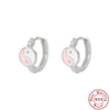 Wholesale S925 Sterling Silver Geometric Enamel Drop Earrings With Electroplating For Women