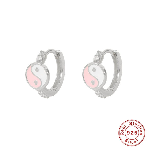 Wholesale S925 Sterling Silver Geometric Enamel Drop Earrings With Electroplating For Women