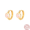 Wholesale S925 Sterling Silver Geometric Enamel Drop Earrings With Electroplating For Women