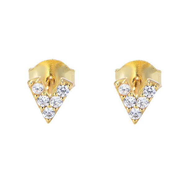 Wholesale S925 Sterling Silver Geometric English Letter Earrings For Women Set With Precious Stones