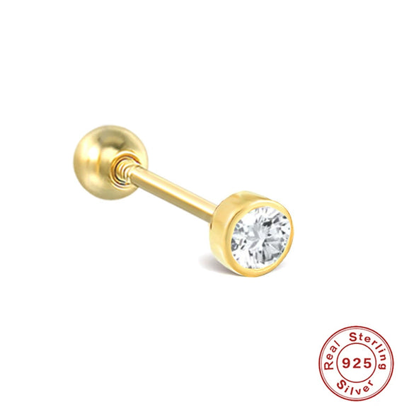 Wholesale S925 Sterling Silver Geometric Fashion Ins Thread Stud Earrings With Single Diamond And Environmentally Friendly Electroplating For Women