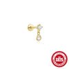 Wholesale S925 Sterling Silver Geometric Five Pointed Star Pearl Ear Bone Nail With Flower Pattern Electroplated For Women