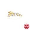 Wholesale S925 Sterling Silver Geometric Flat Bottom Cylindrical Body Ear Nails With Diamond Thread Puncture And Environmentally Friendly Plating For Unisex