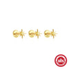 Wholesale S925 Sterling Silver Geometric Flat Bottom Puncture Thread Perforated Ear Bone Nail Earrings Three Piece Set With Environmentally Friendly Plating