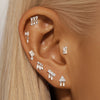 Wholesale S925 Sterling Silver Geometric Flat Bottom Spiral Puncture Ear Nail With Exquisite Zircon Diamond And Environmentally Friendly Electroplating Ear Jewelry For Unisex