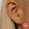 Wholesale S925 Sterling Silver Geometric Flat Head Thread Puncture Cartilage Ear Nail With Environmentally Friendly Electroplating