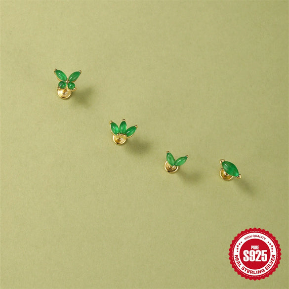 Wholesale S925 Sterling Silver Geometric Flat Head Threaded Piercing Ear Bone Nails With Environmentally Friendly Electroplating Elegant Earrings