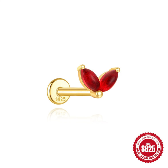 Wholesale S925 Sterling Silver Geometric Flat Head Threaded Piercing Ear Bone Nails With Environmentally Friendly Electroplating Elegant Earrings