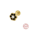 Wholesale S925 Sterling Silver Geometric Flower Flat Head Thread Puncture Earrings With Environmentally Friendly Electroplating For Women