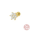 Wholesale S925 Sterling Silver Geometric Flower Flat Head Thread Puncture Earrings With Environmentally Friendly Electroplating For Women