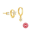 Wholesale S925 Sterling Silver Geometric Flower Horse Eye Diamond Earrings With Electroplating For Women