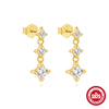 Wholesale S925 Sterling Silver Geometric Flower Tassel Chain Earrings For Women With Electroplating Design