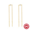 Wholesale S925 Sterling Silver Geometric Flower Tassel Chain Earrings For Women With Electroplating Design