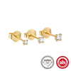 Wholesale S925 Sterling Silver Geometric Fourclaw Moissanite Diamondembedded Classic Ear Studs With Electroplating